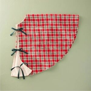 Hearth & Hand Red Plaid Tree Skirt with Green Bows - 52” DIAMETER